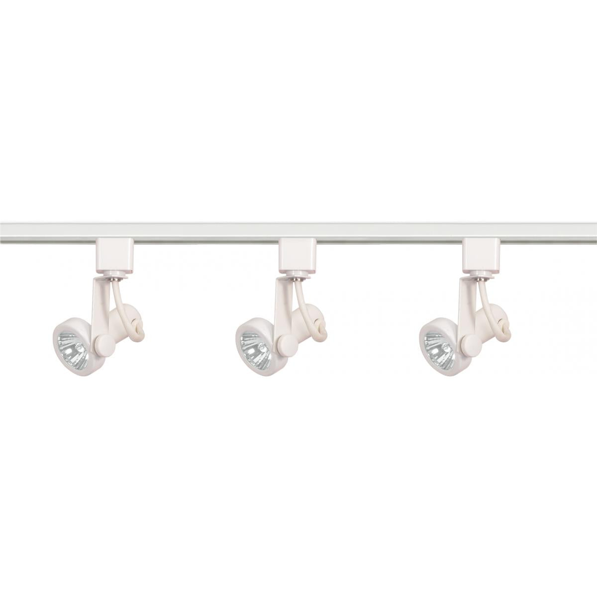 Satco TK355 3 Light - MR16 - Gimbal Ring Track Kit - 4 foot Track - Line Voltage - White