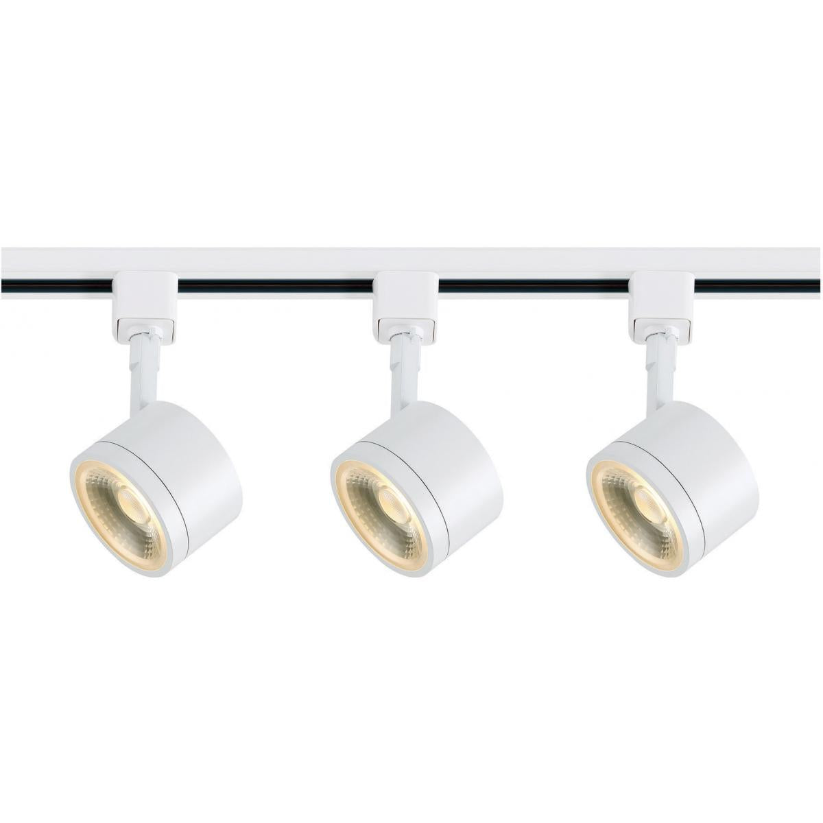 Satco TK403 Track Lighting Kit - 12 Watt LED - 3000K - 4 foot Track - 36 degree - Round shape - White finish
