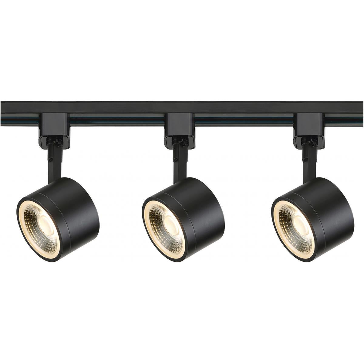 Satco TK404 Track Lighting Kit - 12 Watt LED - 3000K - 4 foot Track - 36 degree - Round shape - Black finish