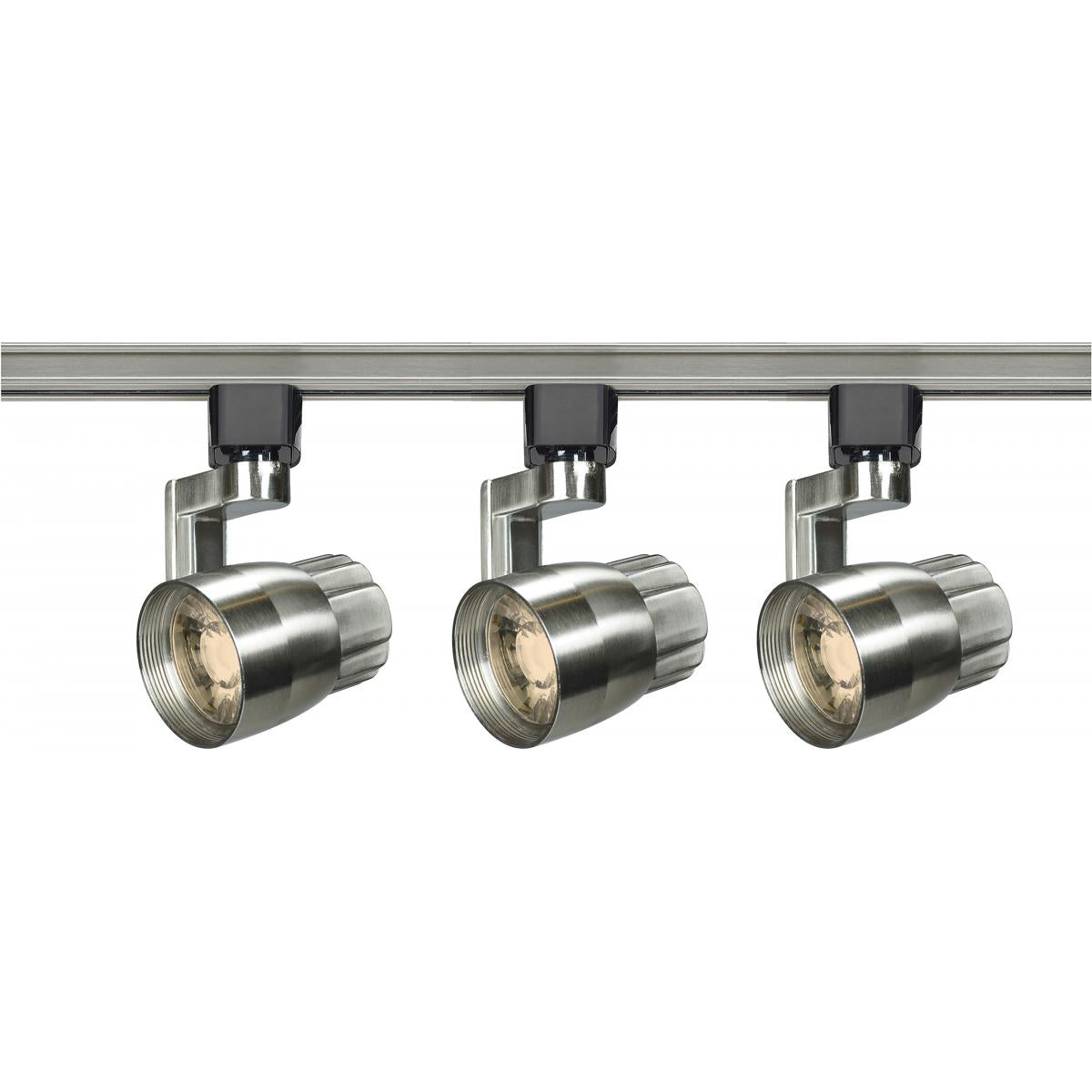 Satco TK427 Track Lighting Kit - 12 Watt LED - 3000K - 4 foot Track - 36 degree - Round shape with angle arm - Brushed Nickel finish