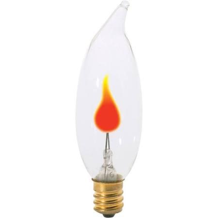 Satco S3759 3W TORP CAND CLR FLICKER 3 watt BA9 1/2 Incandescent Clear Candelabra base 120 volts