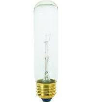 Satco S3700 Satco 25T10 25 Watt 120 Volt T10 Medium Base Clear Tubular Carded Light Bulb