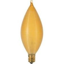 Satco S2706 25 Watt 120 Volt Amber Spun C11 Candelabra (E12) Bulb
