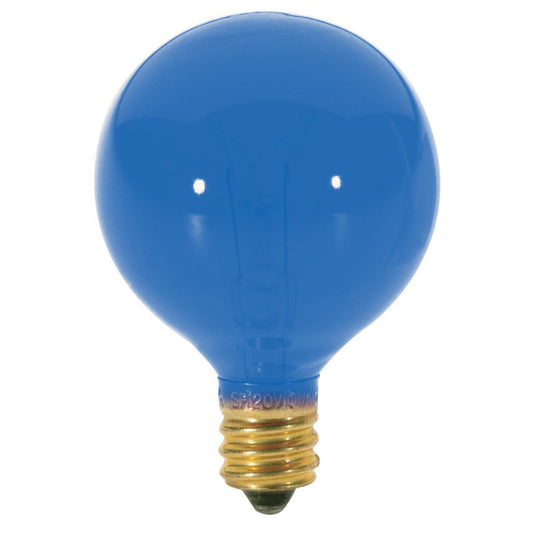 Satco S3834 10G12.5/B 10 Watt 120 Volt G12.5 Candelabra Base Blue Globe