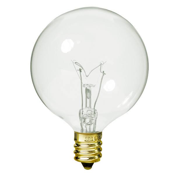 Bulbrite 391115 15G16CL2 15-Watt Incandescent G16.5 Globe Clear