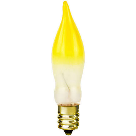 Satco S3243 7.5W 120V CA5 Frost Yellow Candelabra Base