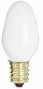 Satco S3681 4C7 NITE LITE WHITE 4C7/W 4 Watt 120 Volt C7 White Candelabra Base