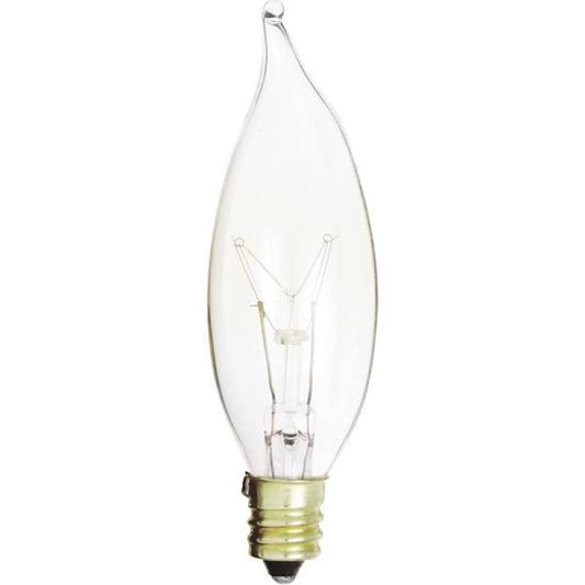 Satco S3777 15W TT CAND FR 15 watt CA8 Incandescent Frost Candelabra base 120 volts