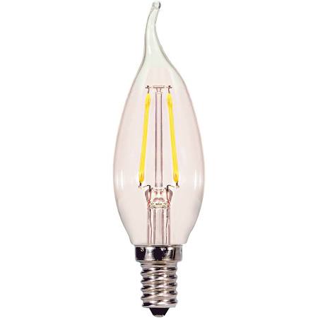 Replacement for Satco S9921 2.5W CFC/LED/27K/CL/120V 2.5W E12 Candelabra 120V LED 2700K Lamp - NOW S21294
