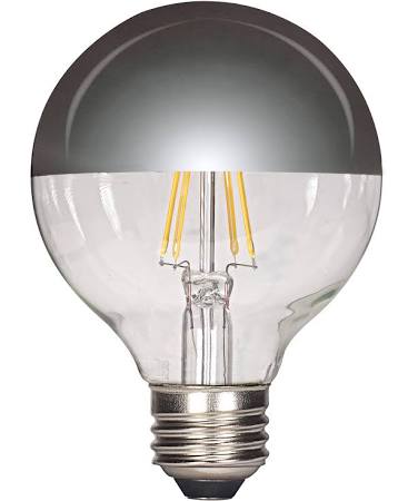 Satco S9828 4.5G25/SLV/LED/E26/27K/120V 4.5W E26/Medium LED Half Chrome Silver Bowl