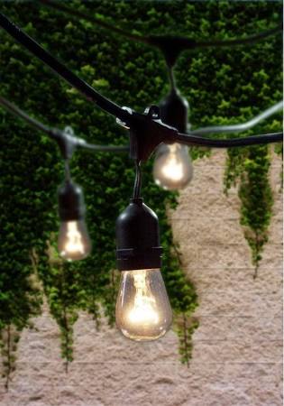 Bulbrite 810002 STRING15/E26-S14KT Outdoor String Light 48-Feet 15 Light Sockets